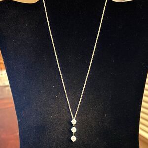 Sterling Silver 925 CZ Drop Necklace Journey Pendant Dainty Silver Necklace